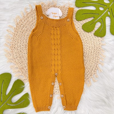  Jardineira de linha pipoca mostarda 